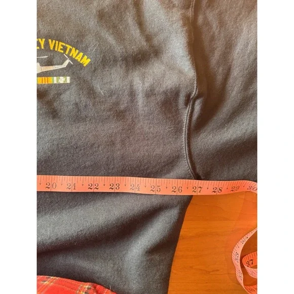 UH-1 Huey Helicopter Vietnam Size 2XL  Men's Black 1/4 Zip Jacket Cotton Blend - Picture 9 of 10